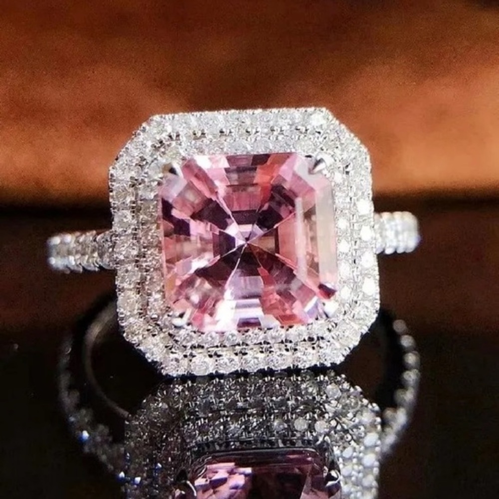 FAMILY PINK SAPPHIRE BRIDAL WEDDING RING